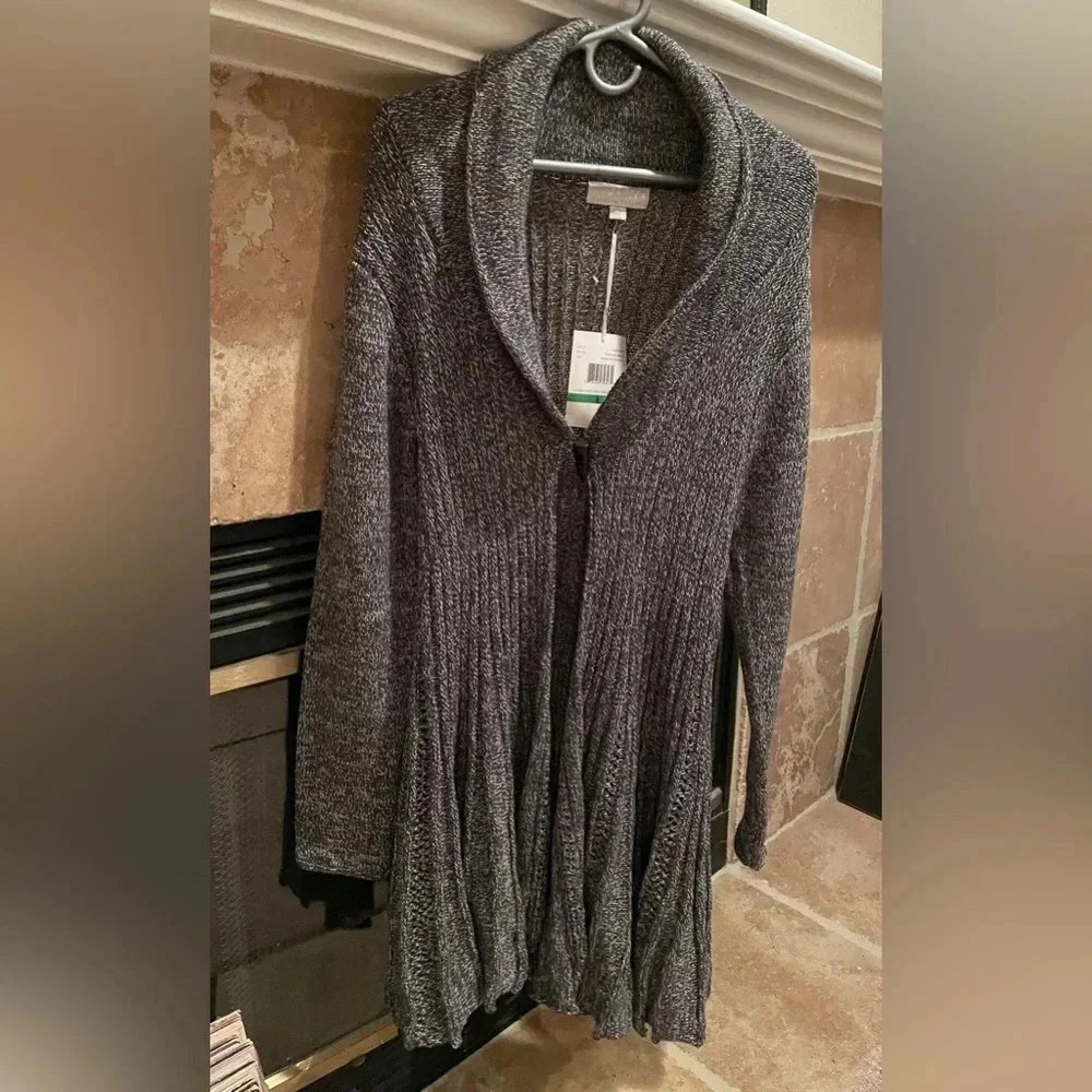 NWT Carolyn Taylor Womens Longline Cardigan Hippie Boho Western LG